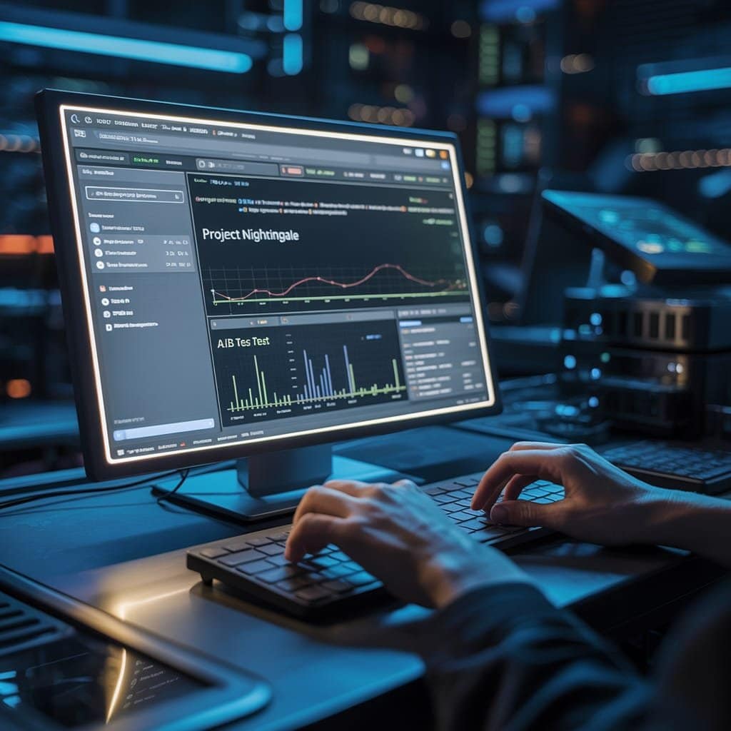 AI prompt testing and optimization dashboard showing performance metrics and A/B results