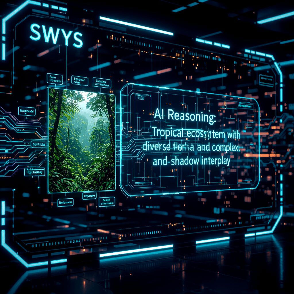 human hand orchestrating multiple AI agents on a holographic interface