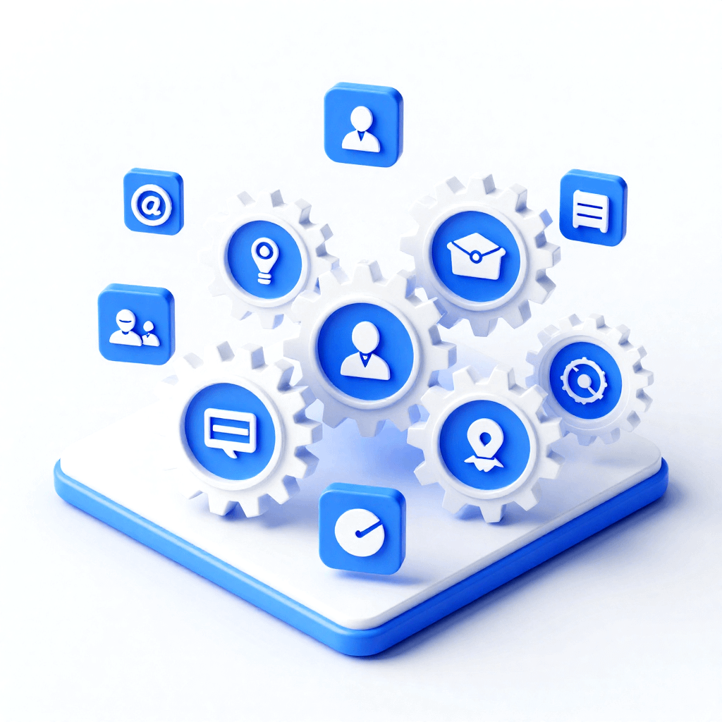 Visual diagram of an automated lead management workflow