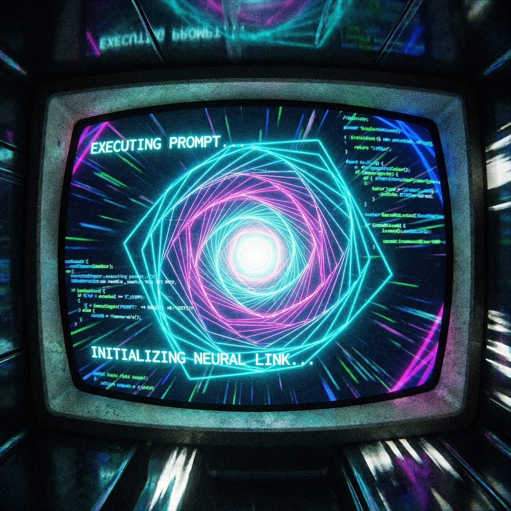 a high-speed journey through a geometric tunnel made of interlocking neon magenta and cyan wireframe panels