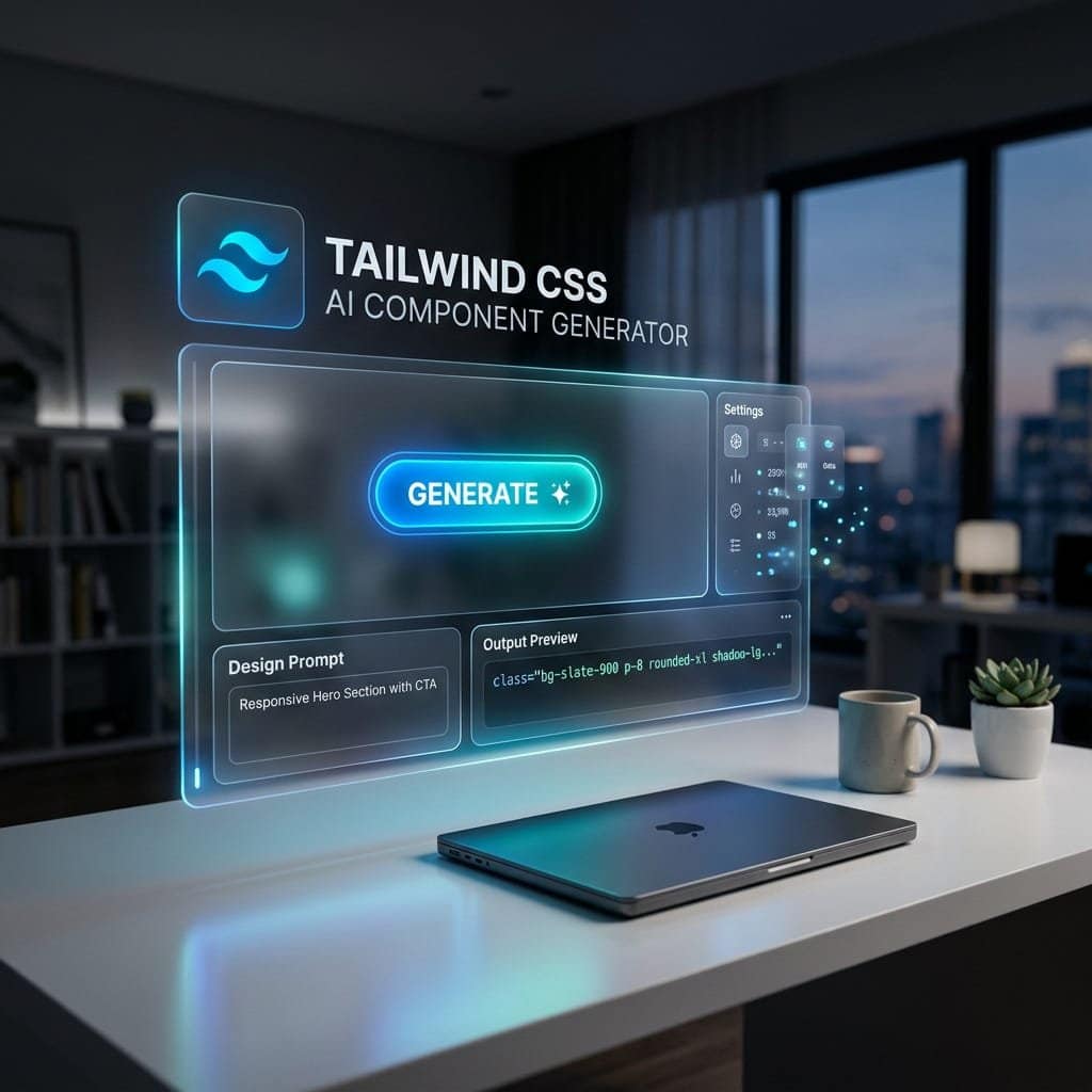5 Best Free AI Tailwind CSS Generators to Boost Your Workflow - Professional Professional B2B graphic for blog hero section. High-quality 4k resolution."