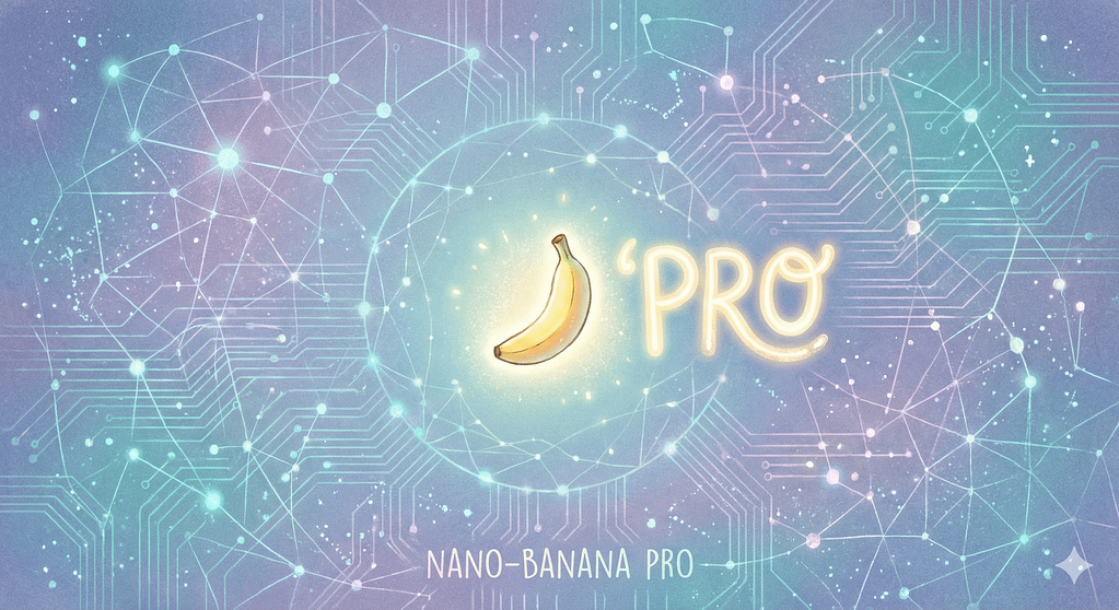 Nano-Banana Pro logo concept art with AI circuit background