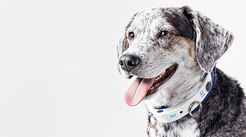 Family with dog using Pet Madness app connected to veterinary care, pet stores, training resources and community features in a digital ecosystem