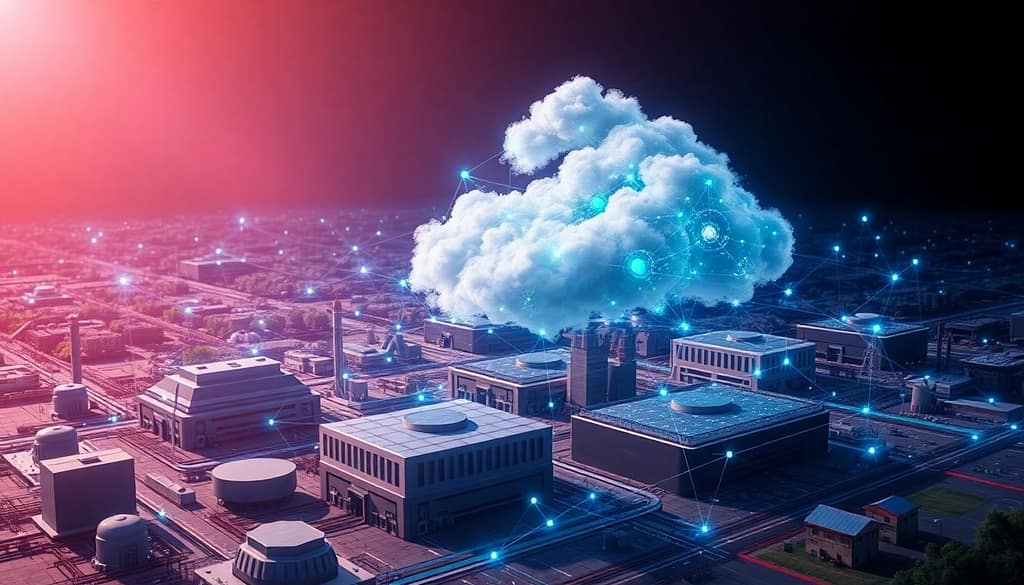 Edge computing is illustrated with small local nodes close to user devices, emphasizing speed and proximity. Cloud computing is shown as a large central server farm, emphasizing scalability and remote processing power."