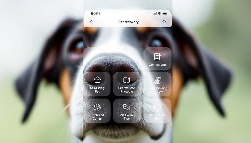 pet recovery app interface