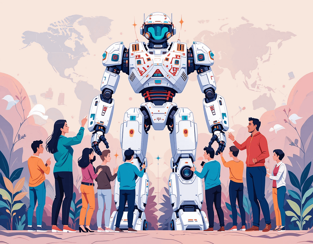 "Futuristic cityscape with glowing neural networks and data streams, representing rapid AI advancements."