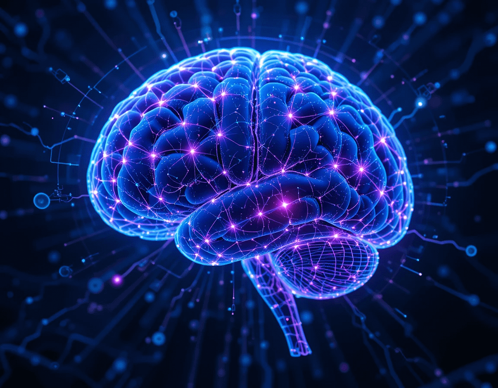 Visualization of a 4D brain map  highlighting the dynamic nature of brain function beyond traditional static imaging.