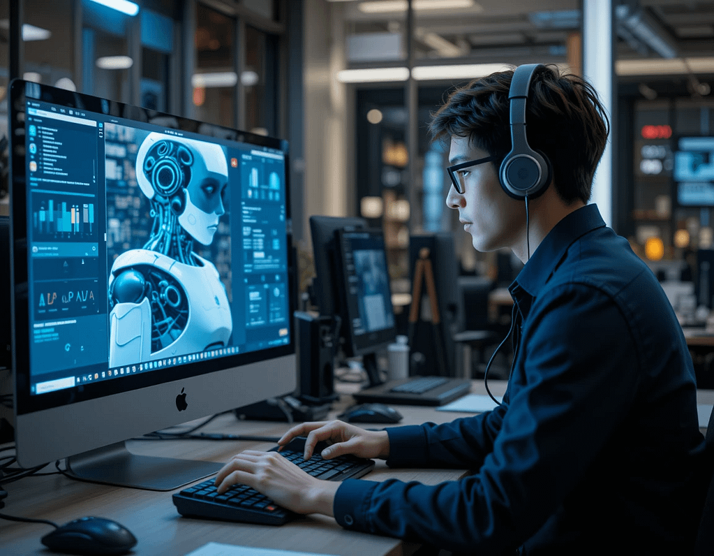 "AI performance evaluation dashboard displaying accuracy, response time, and key metrics for optimizing AI models."