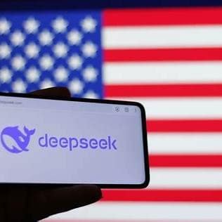 "DeepSeek app interface on a smartphone screen."