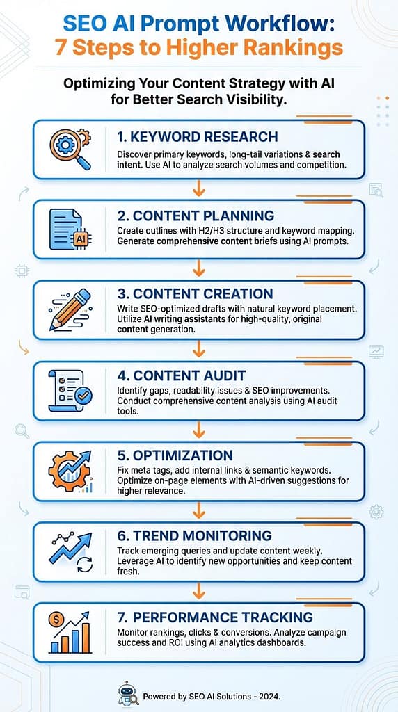 Infographic of Best SEO AI Prompts for Higher Rankings & Traffic