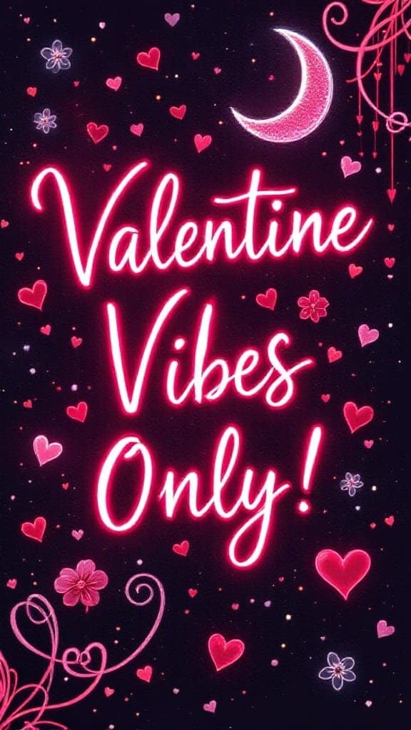 Valentine Vibes Only with hearts, ribbons and bows